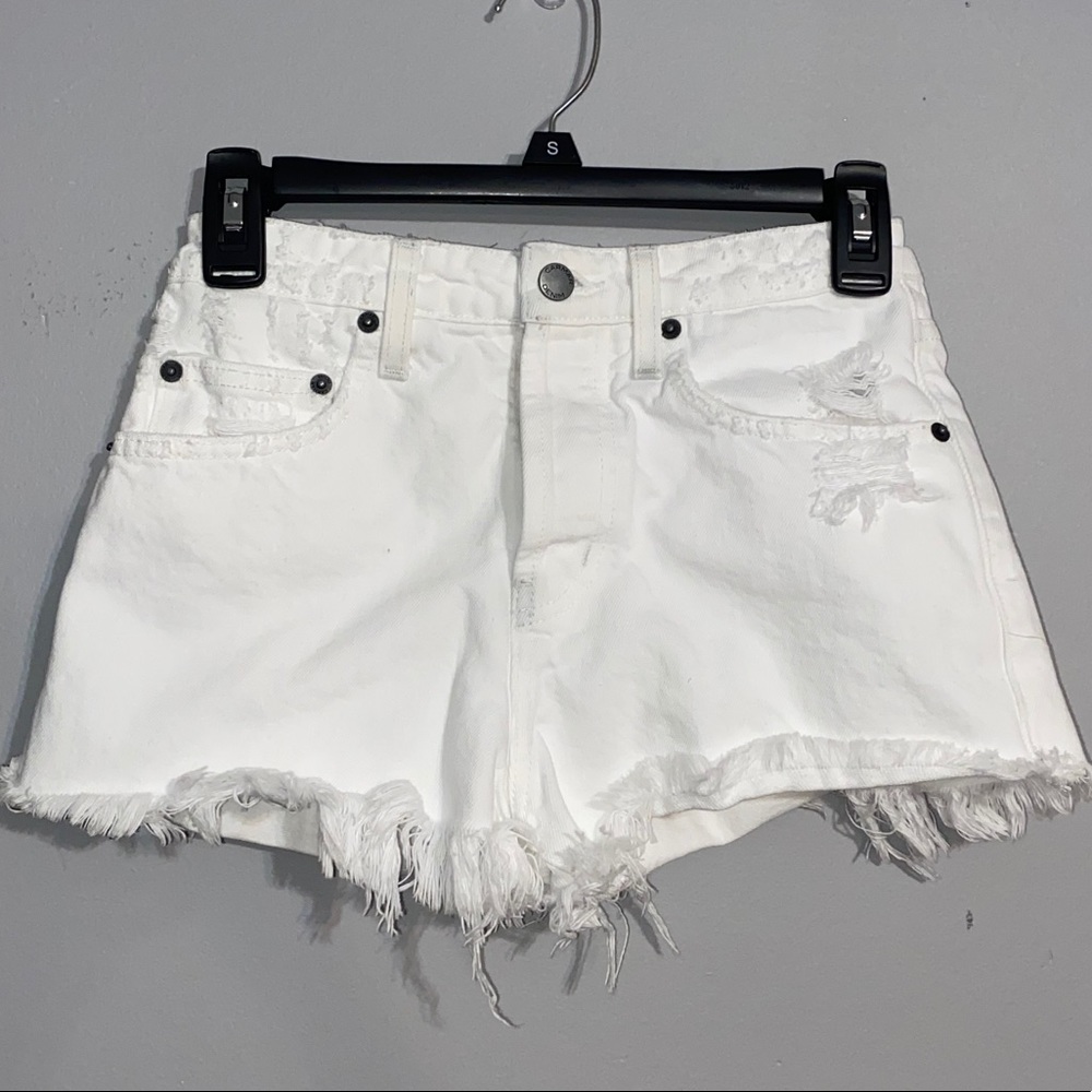 White Denim Shorts